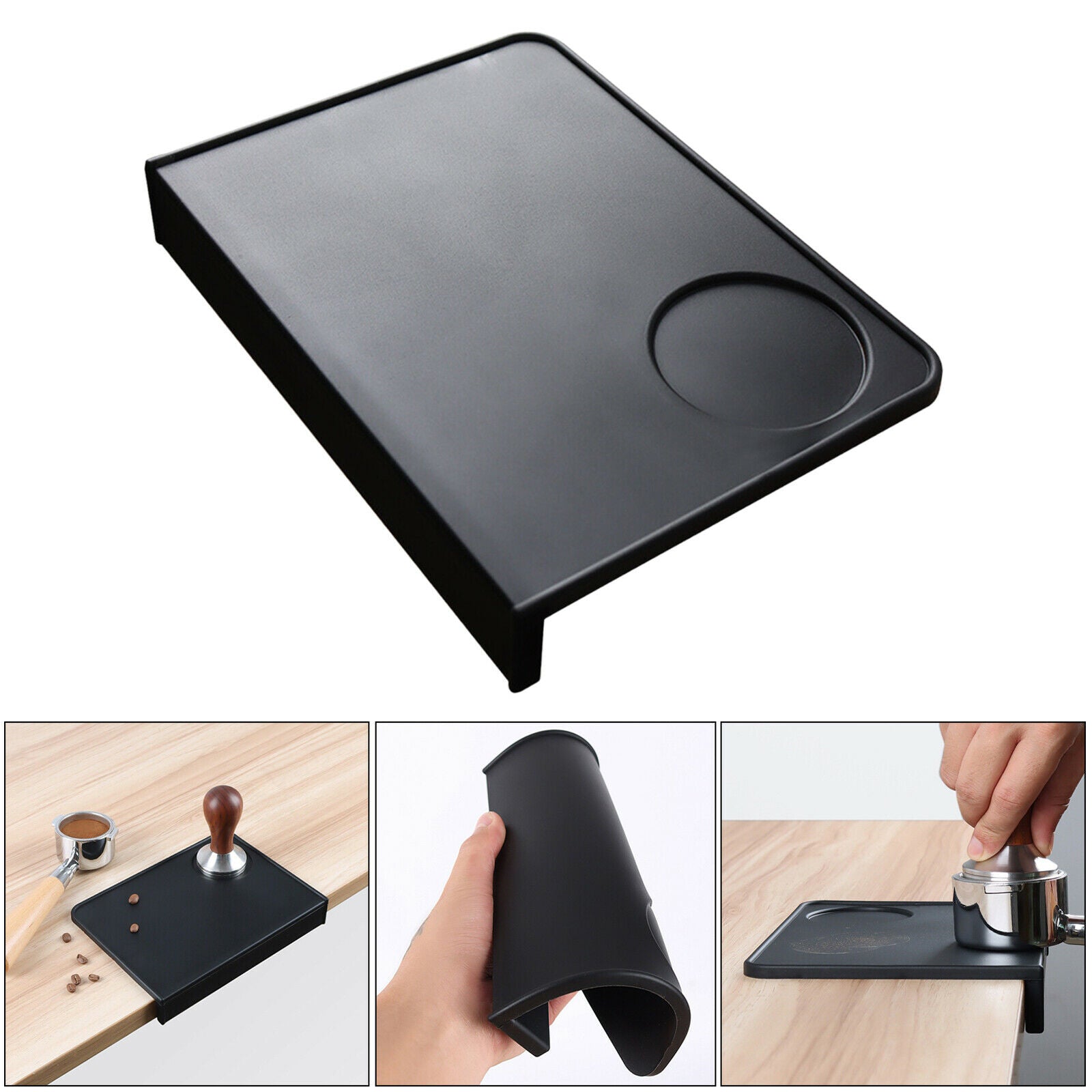 Coffee Tamper Mat Non-Slip Corner Pad Protect Your Counters Office Bar Shop