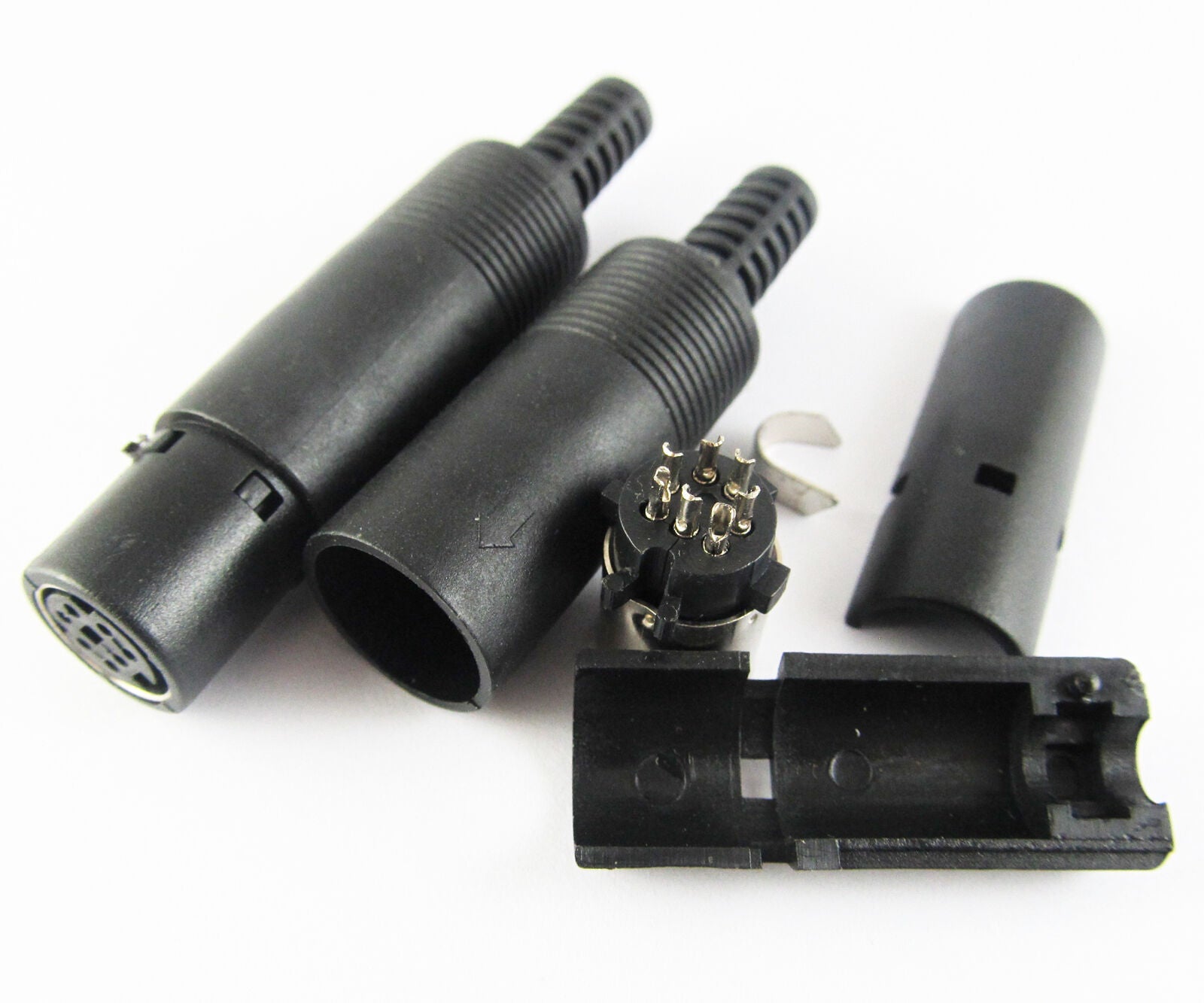 1pc 3 Pin Mini DIN Female Jack Connector Plastic Handle NEW