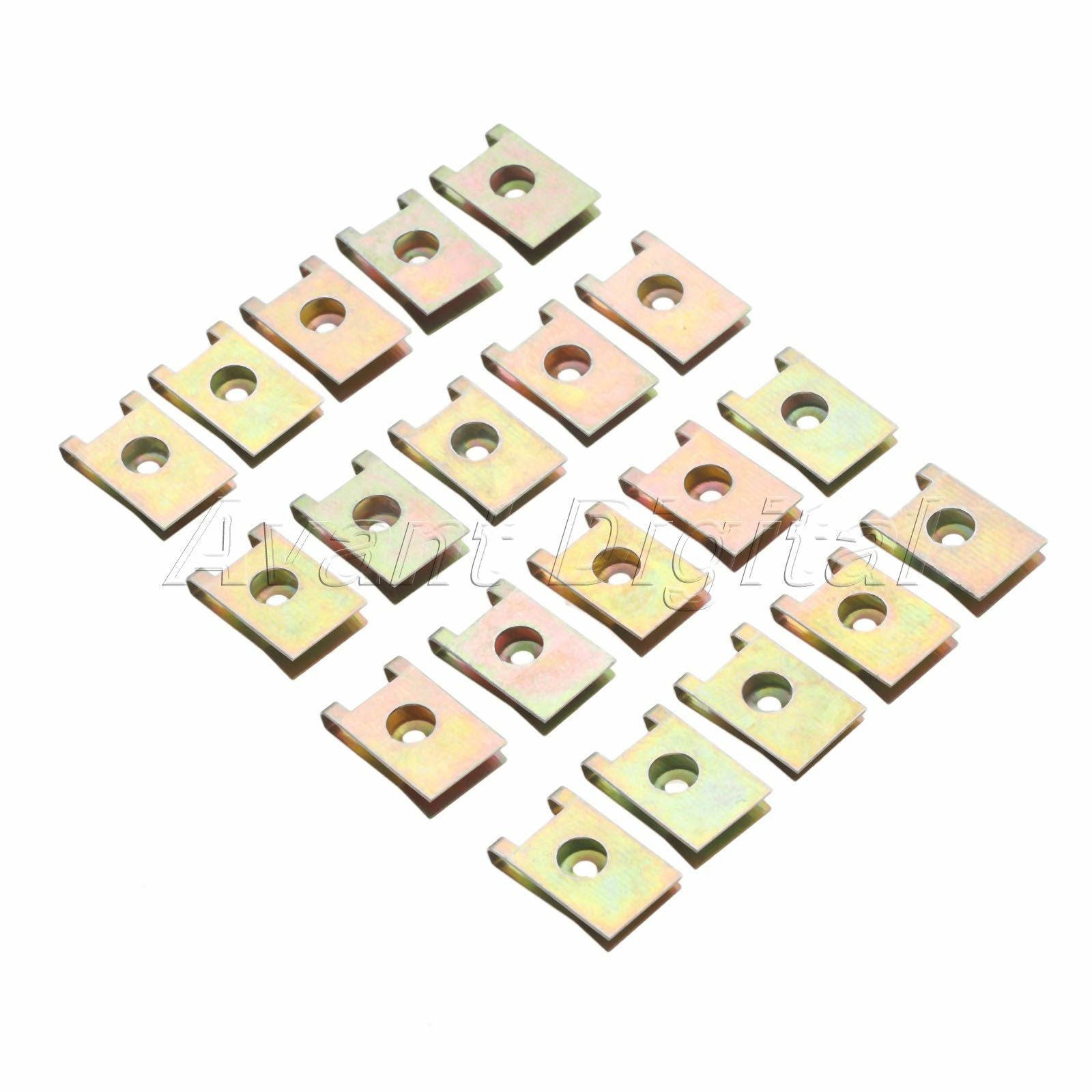 20X Fastener Bumper Panel Plate Fastener Clips Screw Base U Type Nut Clamp