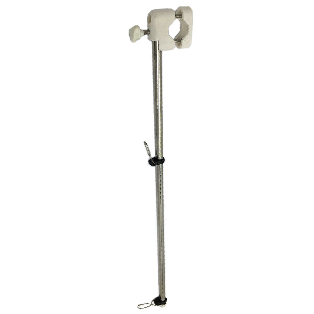 304 SS 21" Flag Pole + Clip For 7/8" - 1" Rail Boat Car RV Fishing Camper