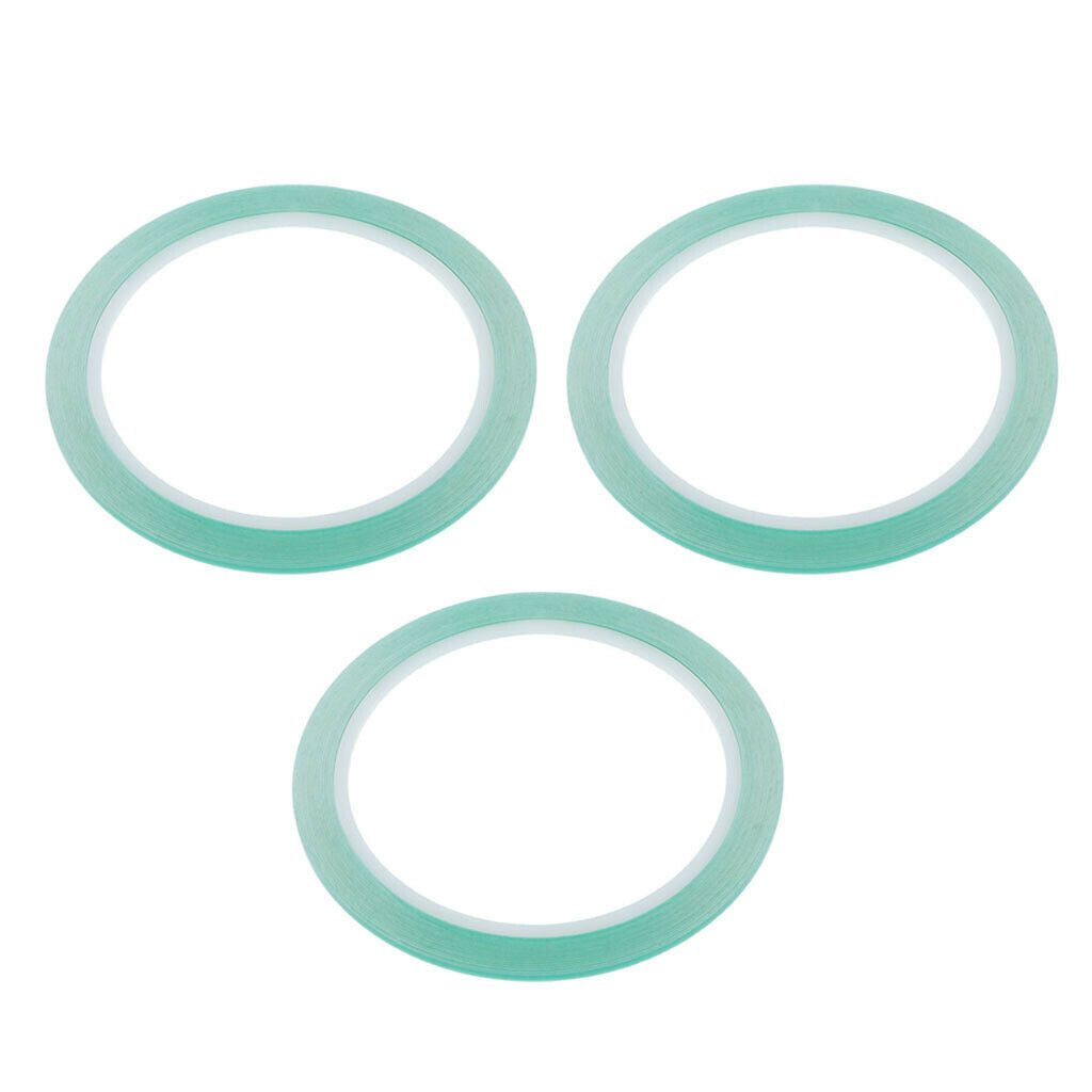Pack of 3 Curve Tape Hard Edge for Plastic Models Craft Painting Green