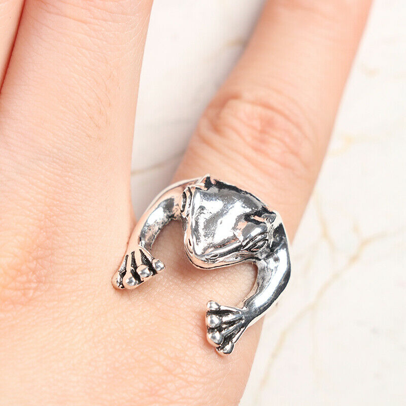 Frogs Rings Creative Design Animal Retro Ring Adjustable gift For Wom.l8