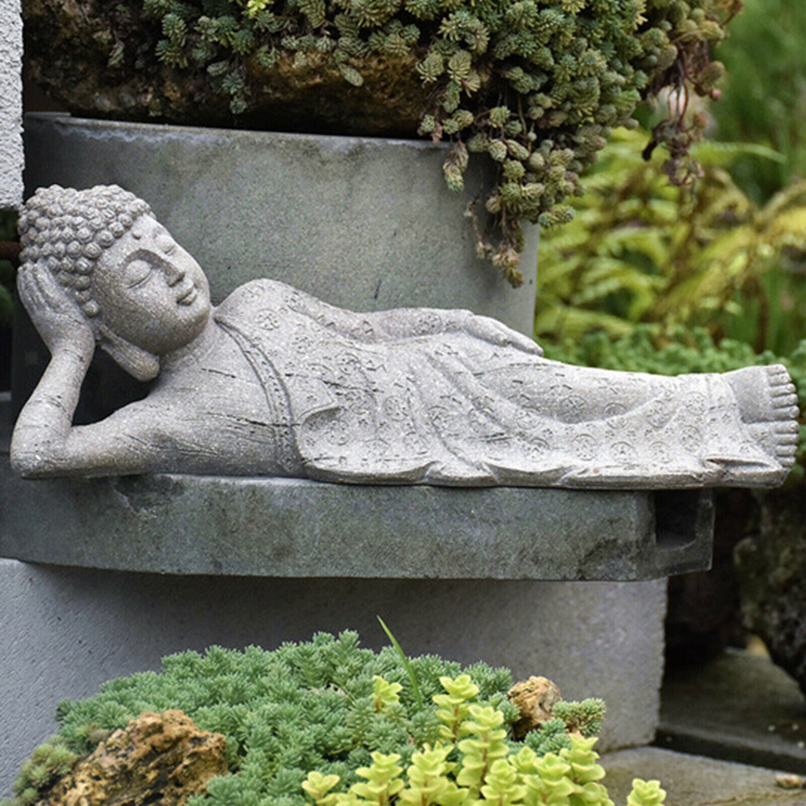 Buddha Statue Asian Style Sculpture for Home Patio Yard Art Decoration