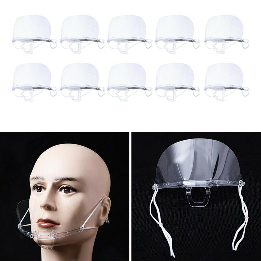 10x Clear Fully Transparent Mouth Shield Mouth Guard Cover for Kitchen Hotel