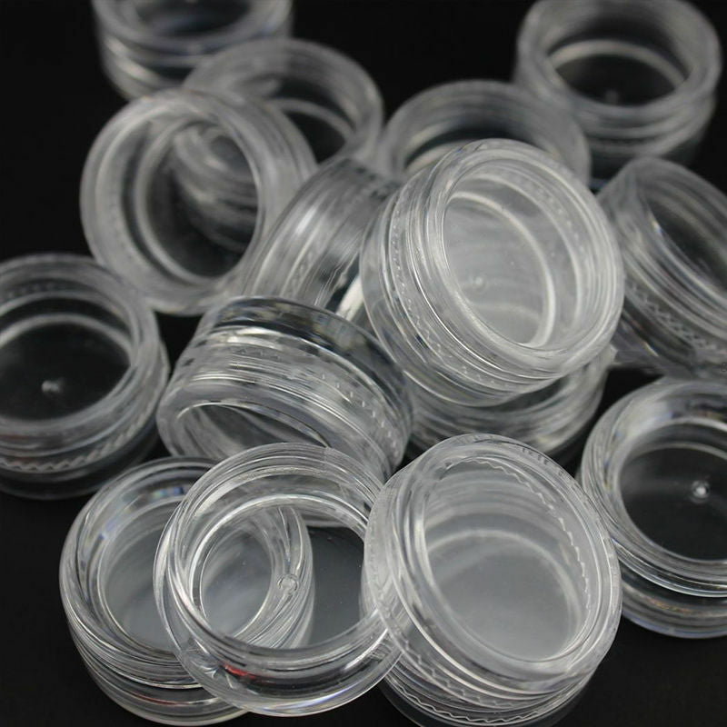 50X Clear Plastic Cosmetic Sample Container 5g Jars Pot Small Empty Portable