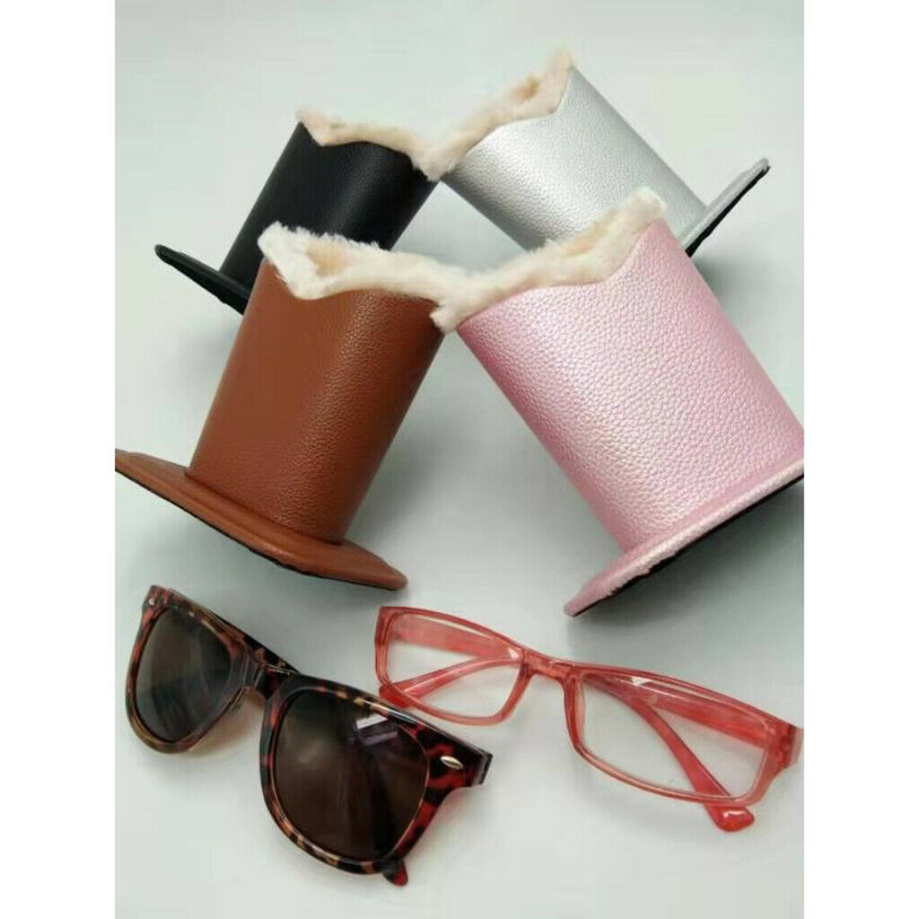 2x Anti-Scratch Plush Lined Eyeglasses Holder Glasses Stand Case Nightstand