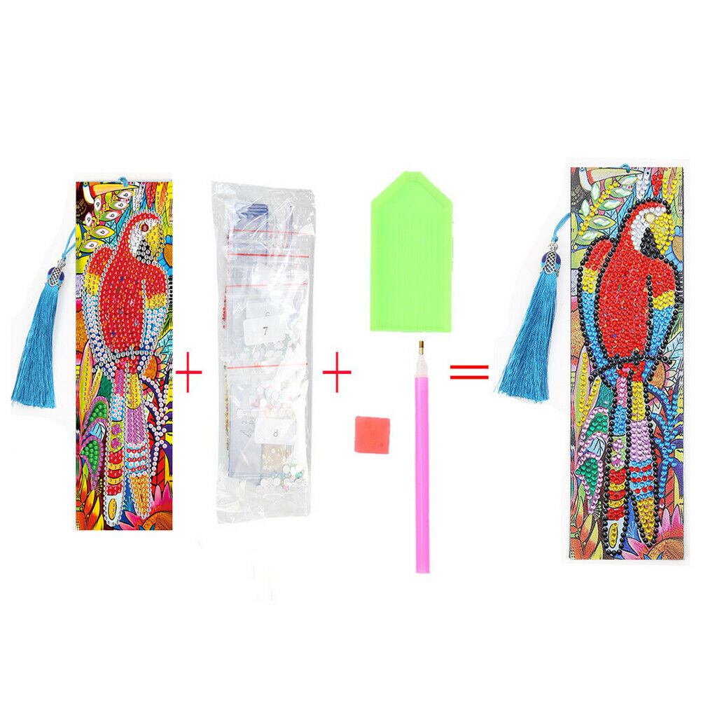 Tassel Leather Special Shaped DIY Diamond Painting Bookmark Art Handicraft  @