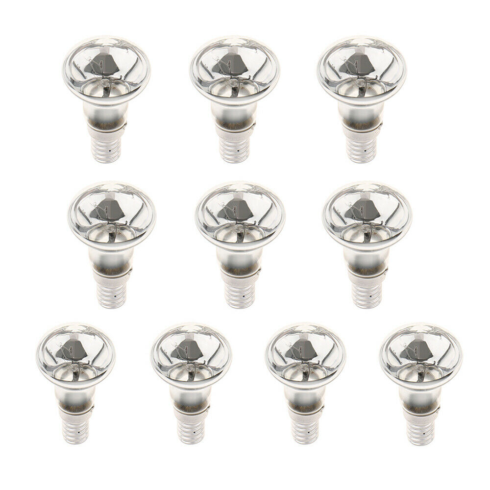 10Pcs R39 Clear Reflector Tungsten Filament Spotlight Bulb  Lamp SES E14 25W