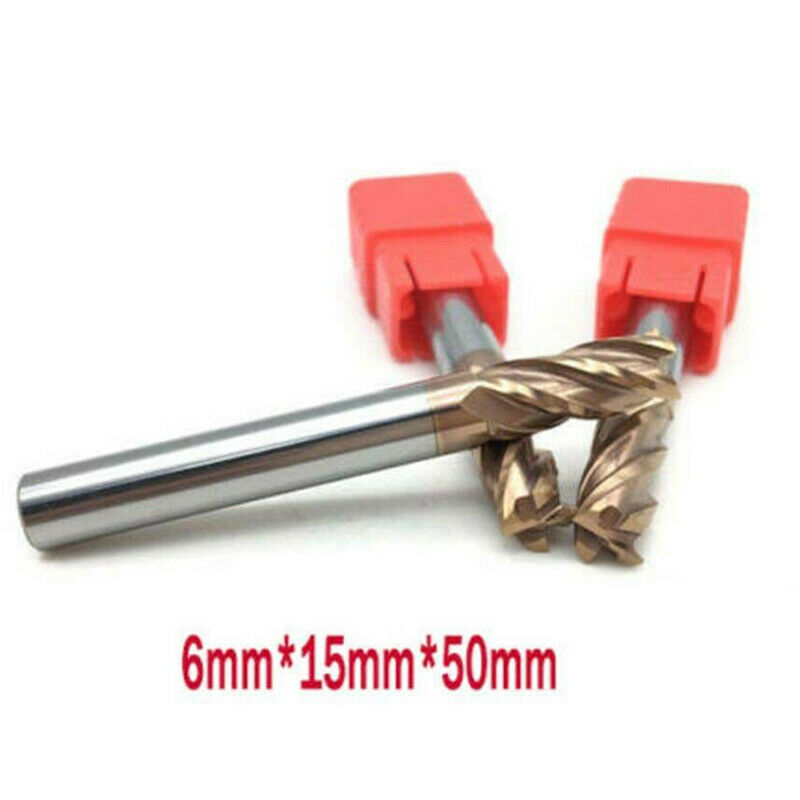 3Pcs HRC55 4 Flute 6mm x 50mm End Mill Solid Carbide TiSiN Coated Cnc Bit Tool