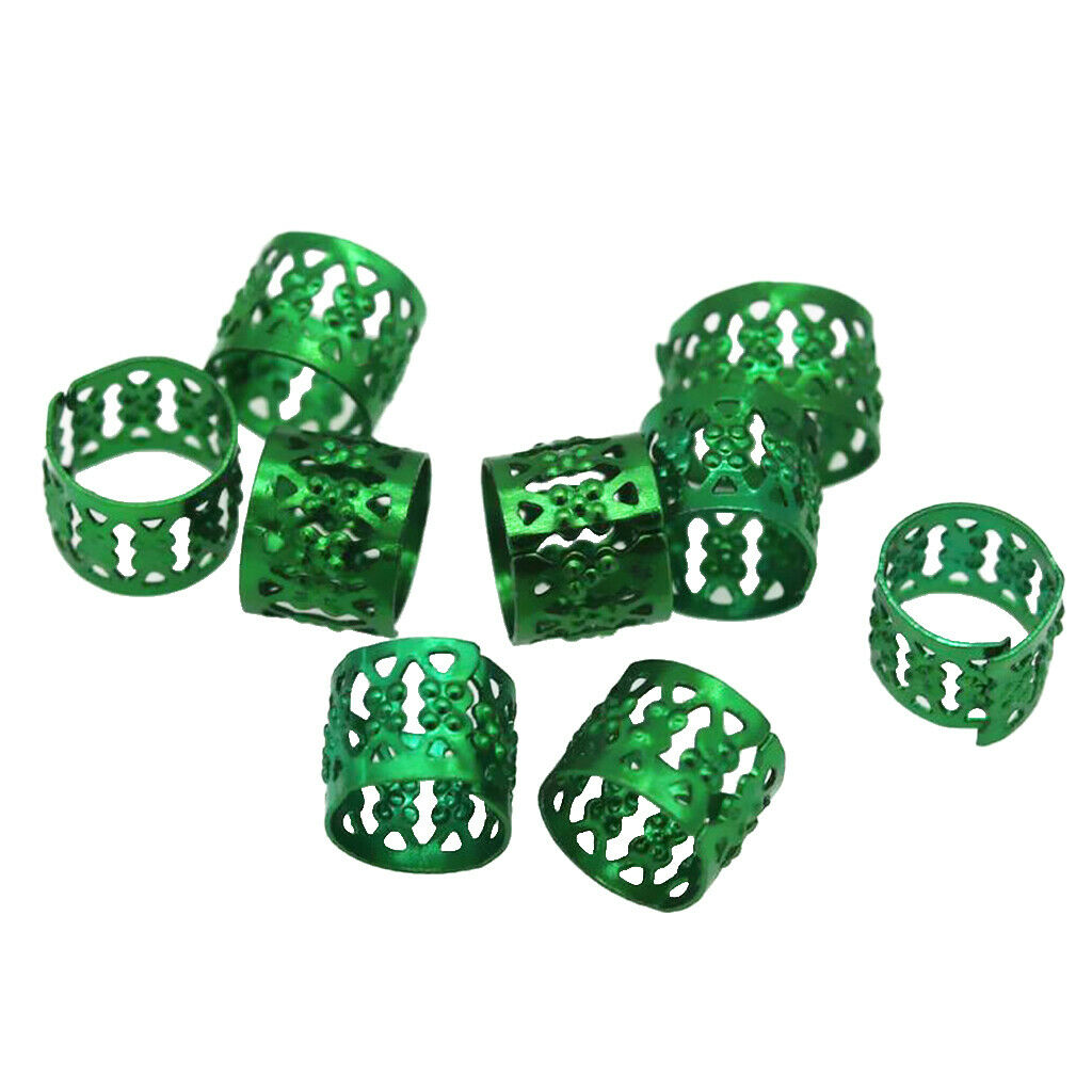 80x Adjustable Hair Cuffs Beads Clips Filigree Tube Dreadlocks DIY Hair Accs