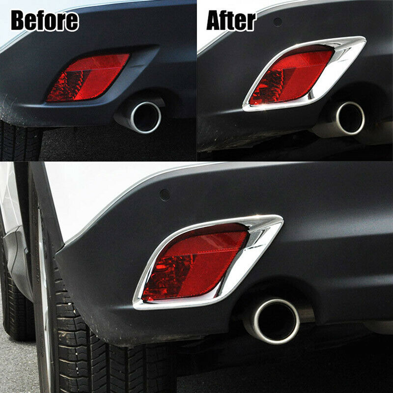 Fit For 2012-2016 Mazda Cx-5 Cx5 Chrome Rear Reflector Fog Light Lamp Cover Trim