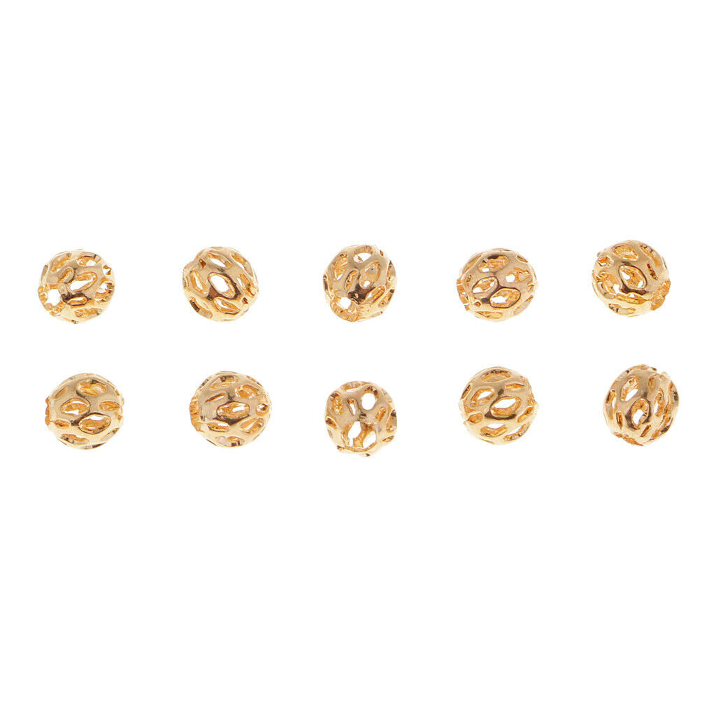 10pc 3.5mm Hollow Ball Flower Beads Charms Filigree Spacer Beads DIY Jewelry