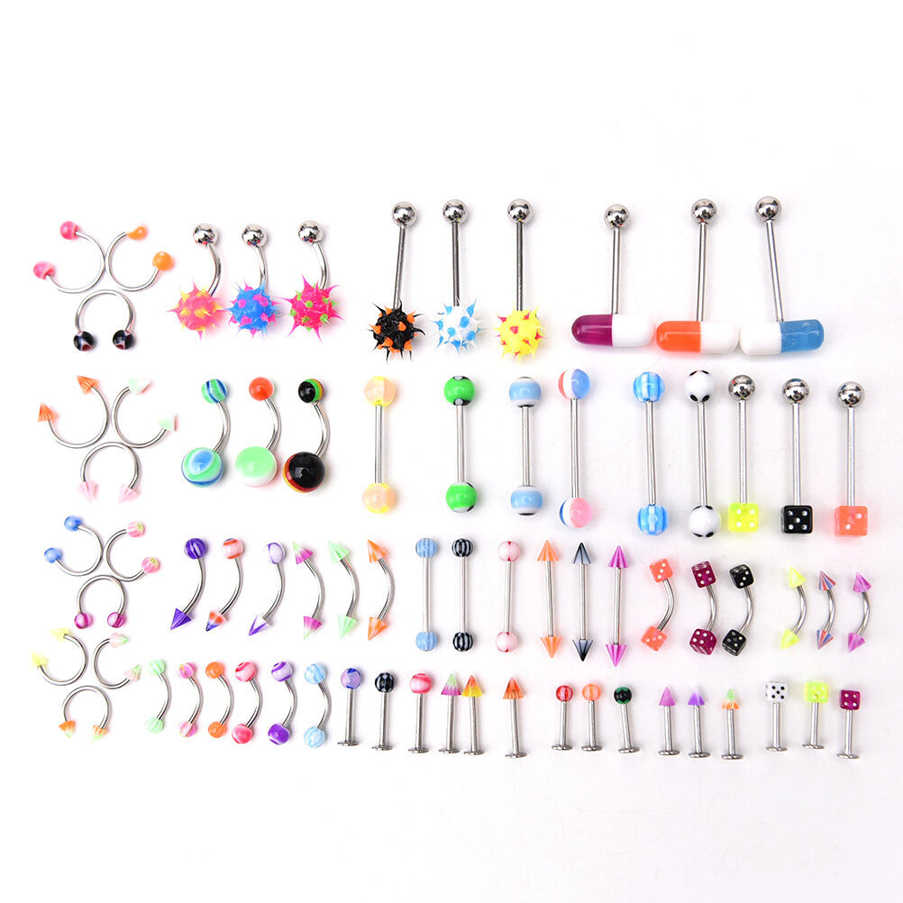 Stainless Acrylic Ball Barbell Bar Eyebrow Nose Tounge Ring Body Piercin.l8