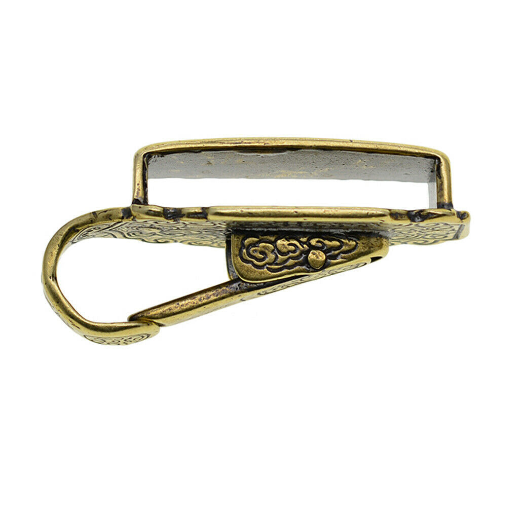 Brass Key Chain Belt Loop Key Holder Storage Compact Organizer Hanger Hook