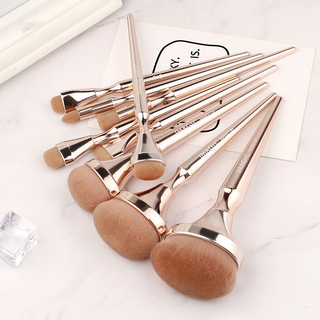 9 Pieces Luxurious Makeup Cosmetic Brushes Set Blush Powder Blending Brush
