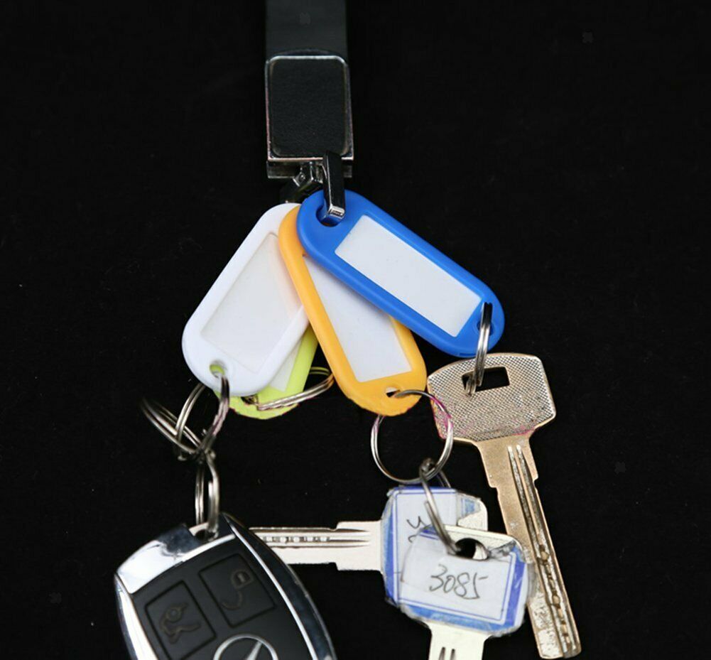 30pcs Keychain Colorful ID Label With Split Ring Random Color Pendant