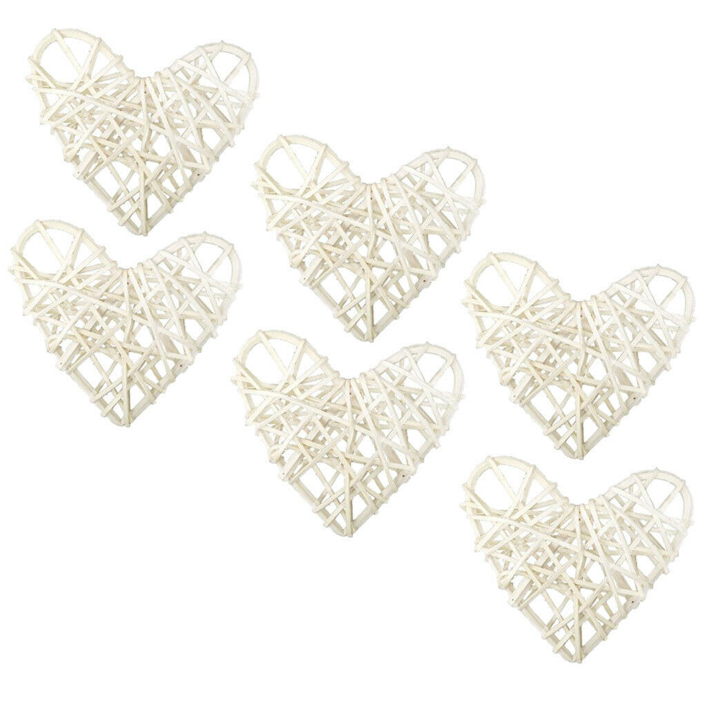 6Pc Loving Heart Wicker Rattan Balls Table Wedding Party Decor Embellishment