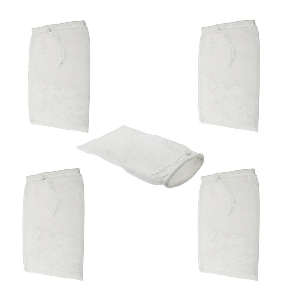5x Reusable Aquarium Filter Drawstring Filtration Bag Sump Filter 20x35cm