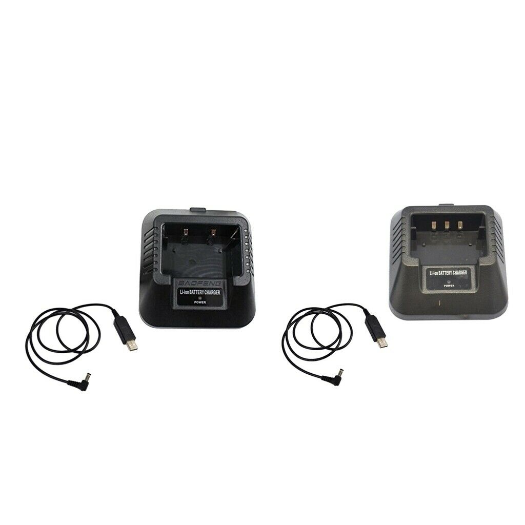 2Pieces USB Charger Adapter for Baofeng UV-5R DM-5R BF-F8HP Plus 2-Way Radio