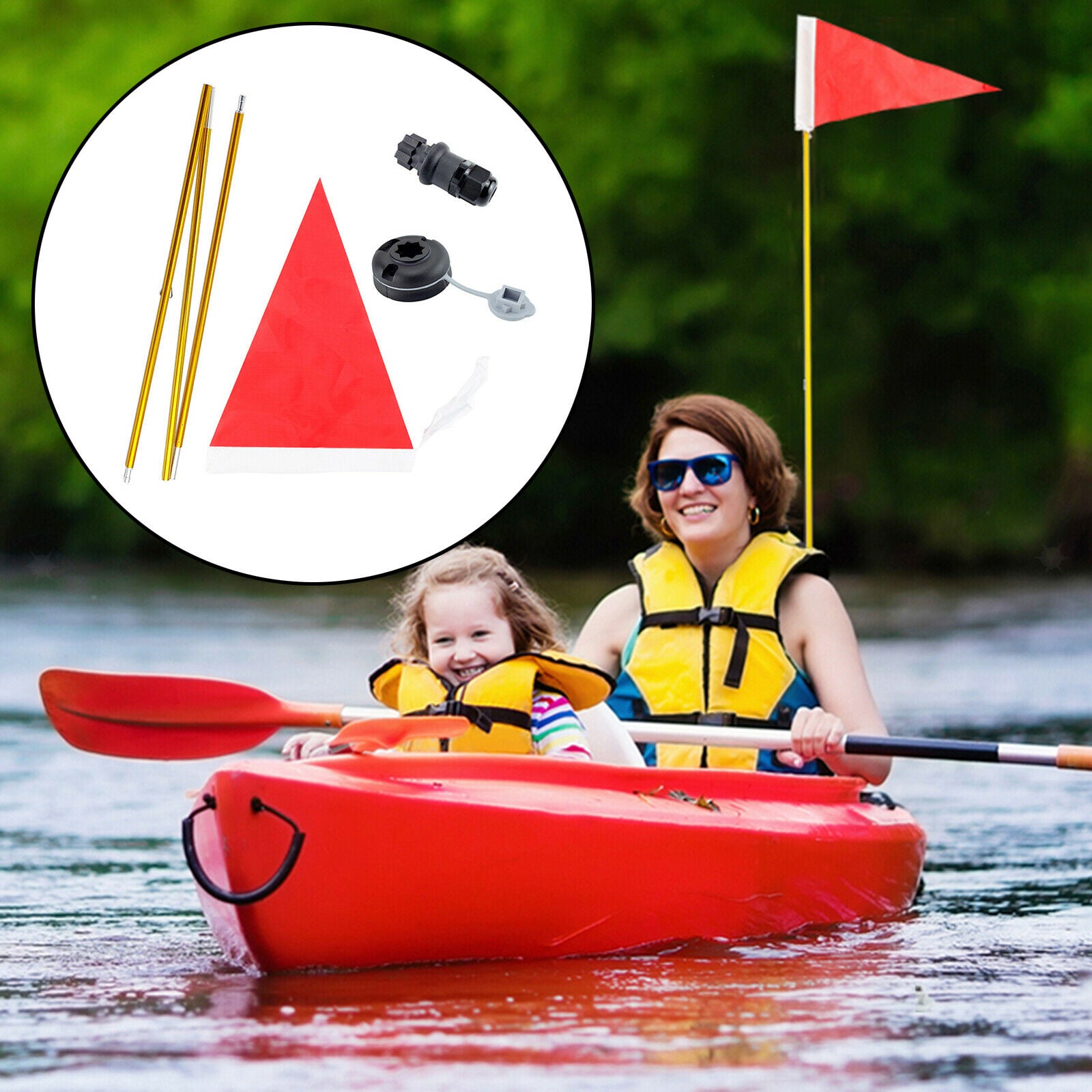 3.94ft Kayak Safety Flag for Boat Canoe Yacht Dinghy Kayaking Accessories