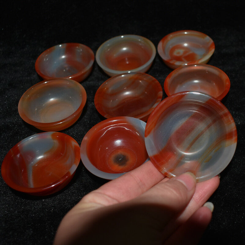 Wholesale 1x Natural Agate Stone Bowl Cup Hand Carved Pure Handmade Chakra Decor