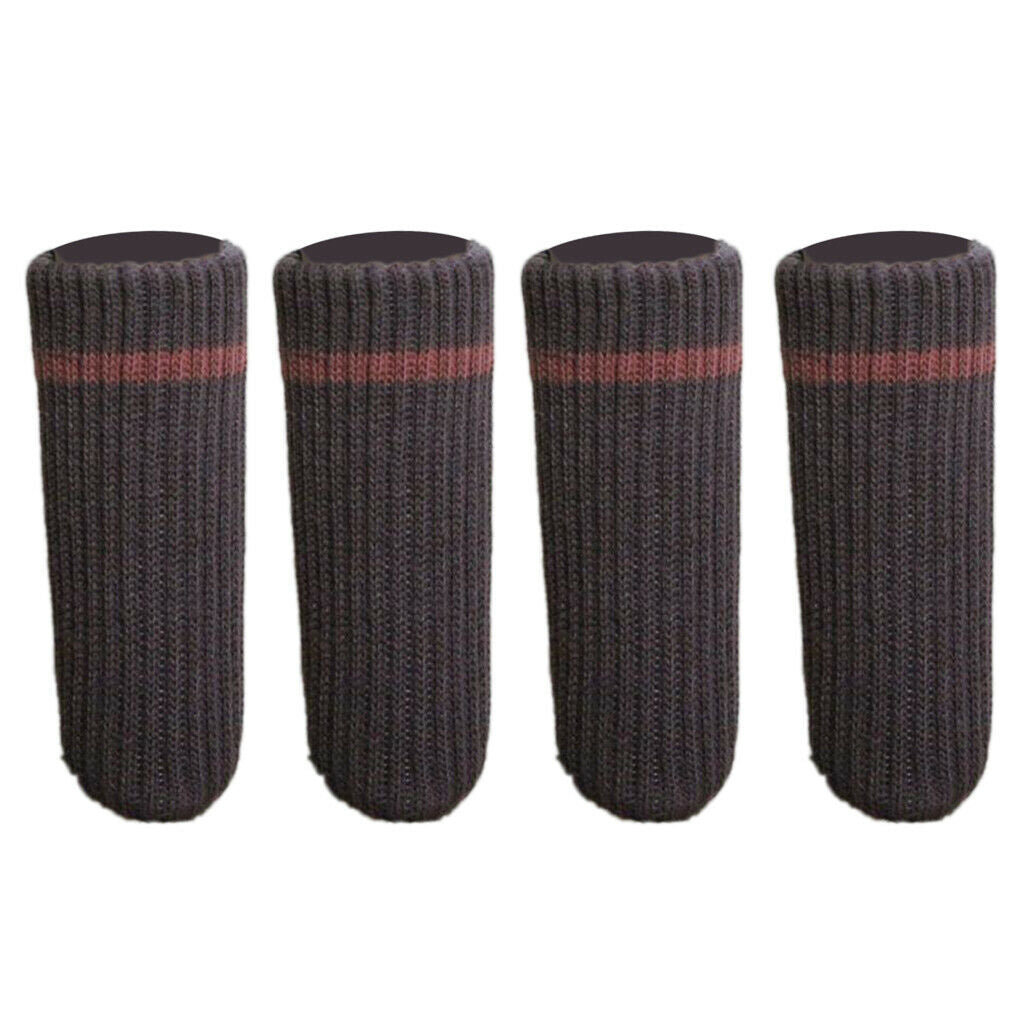 8x11cm Furniture Feet Caps Covers/Knitted Chair Leg Socks  Brown_3