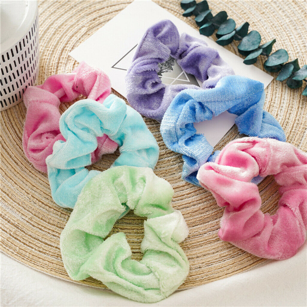 12 Pieces of Velvet Hair Ties, Pigtail Ties, Pigtail Ties, Soft, Comfortable