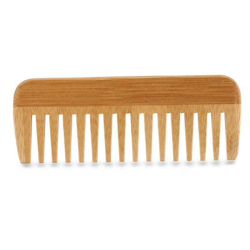 Natural Bamboo Wide Tooth Comb Detangling Anti-Static Curly Hair for Women Men
