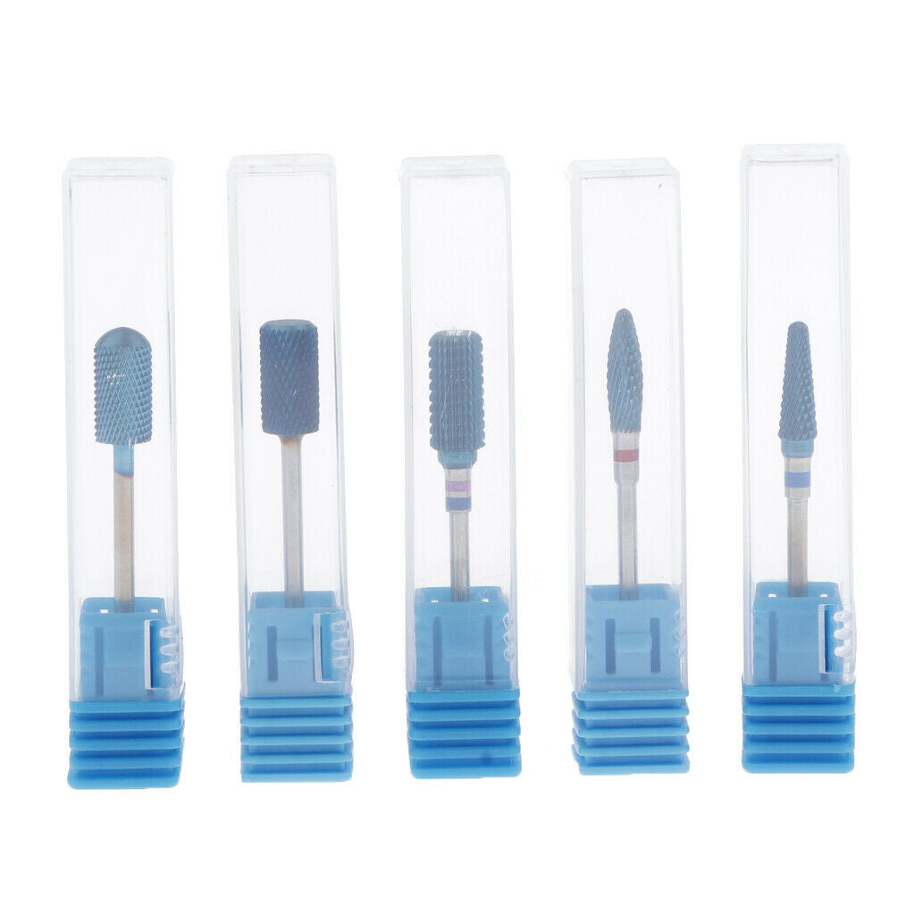 5pcs Carbide Nail Drill Bits Polishing Grinding Head for Electric Nail Files