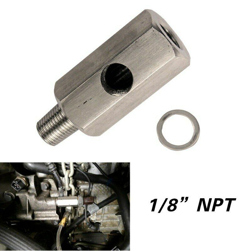 1/8'' NPT Oil pressure sensor Tee to NPT Adapter Turbo Supply Feed Line Meter
