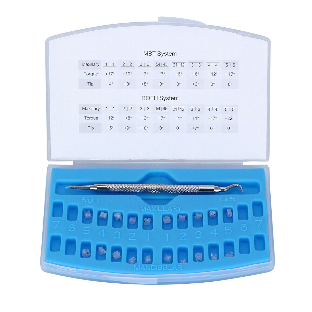 Dental Ortho Self Ligating Clear Ceramic Brackets Roth 022 Hook 345 &Tool AZDENT