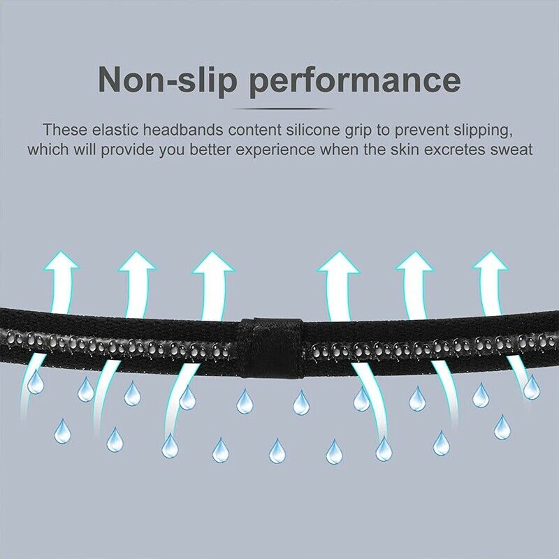 4 Pcs Thick Non-Slip Elastic Sport Headbands Hair Headbands,Exercise Hair and W5