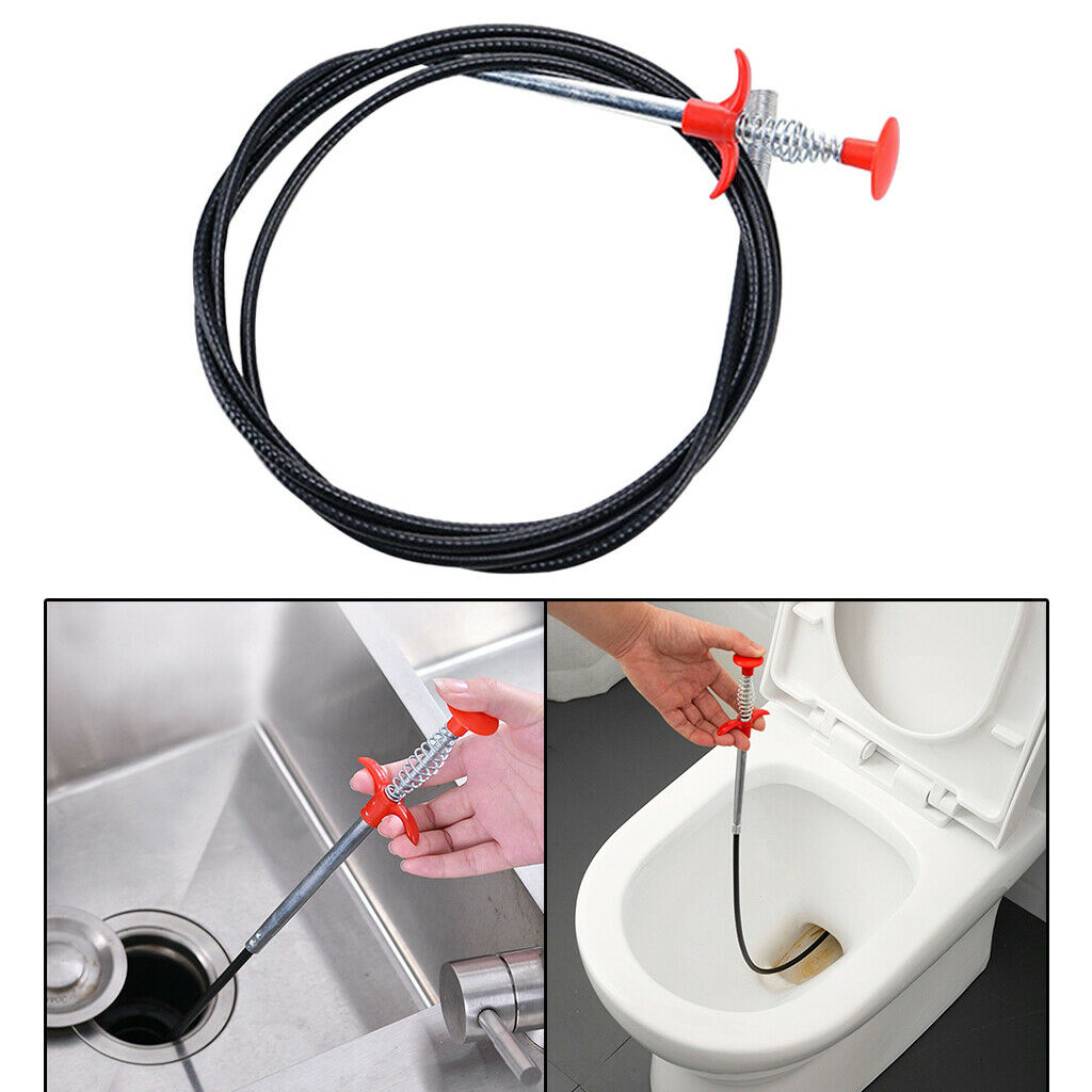 Sink Cleaning Hook Plumbing Pipe Sewer Dredging Tool Device Cleaner 200cm