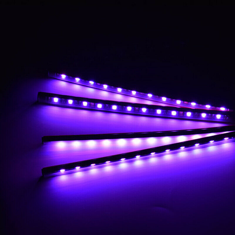 4PCS 12 LED Auto Car Atmosphere RGB Phone App Music Control Strip Light Interior