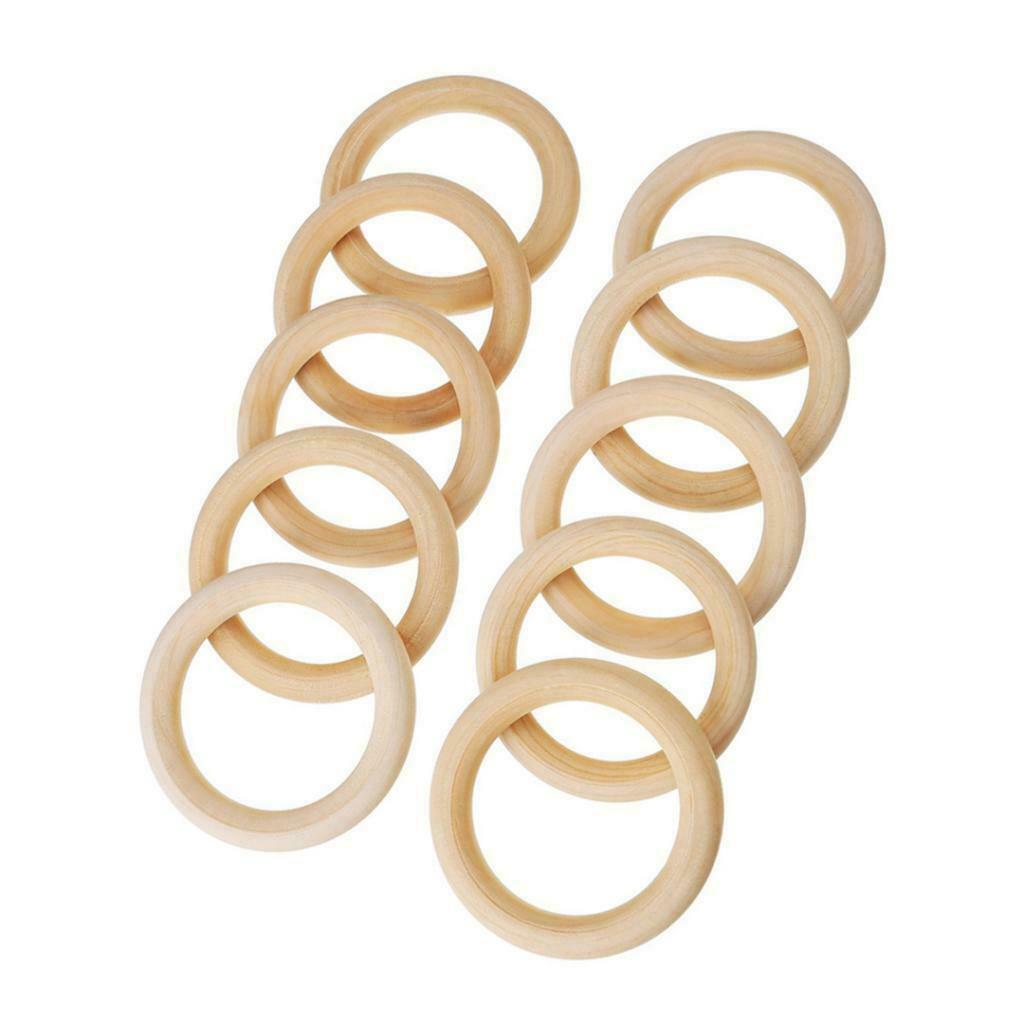 Handmade Natural Wooden Teething Rings Wood Baby Teether Rings