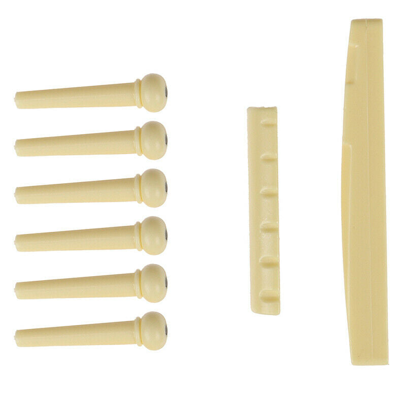 1set Portable 6-String Guitar Bridge Pins Saddle Nut Acoustic Guitar Acce.l8