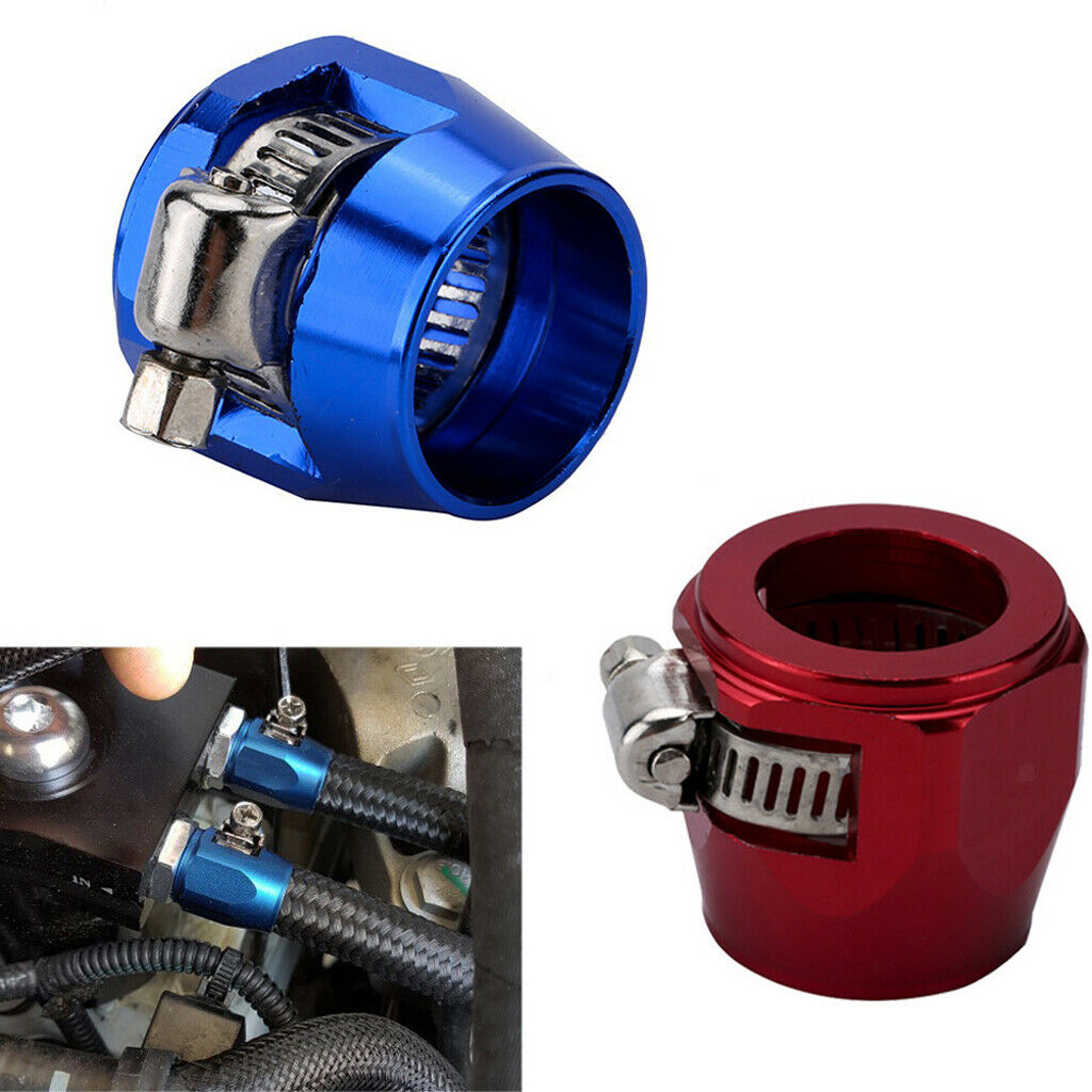 2pcs AN10 Fuel Hose Line End Cover Clamp Finisher Adapter Fitting Connectors