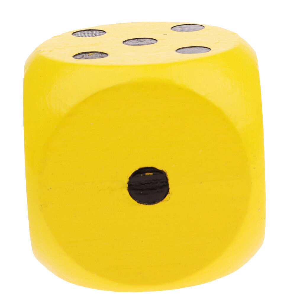Wooden D6 Dice Role Playing Game for DND RPG Math Teaching Table Game Yellow
