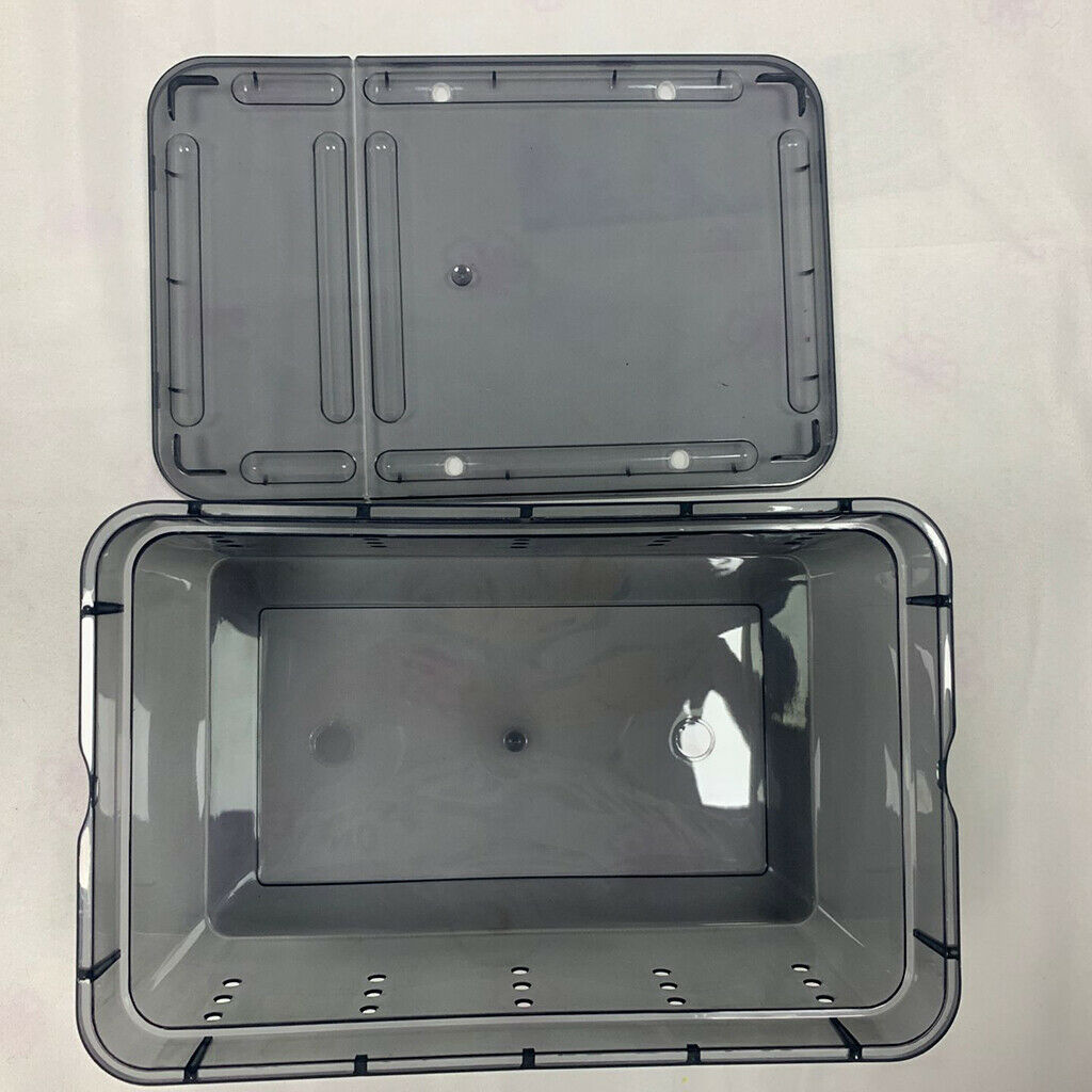 Black Plastic Reptile Water Feeding Box Spiders Hatching Tank for Snakes