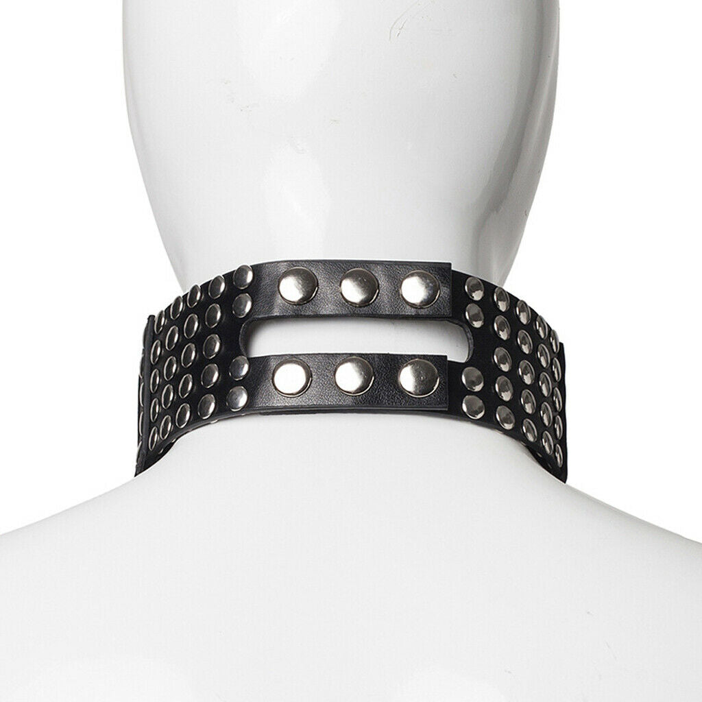 Harajuku Choker Necklace Faux Leather Full Rivets Fashion Clavicle Necklace