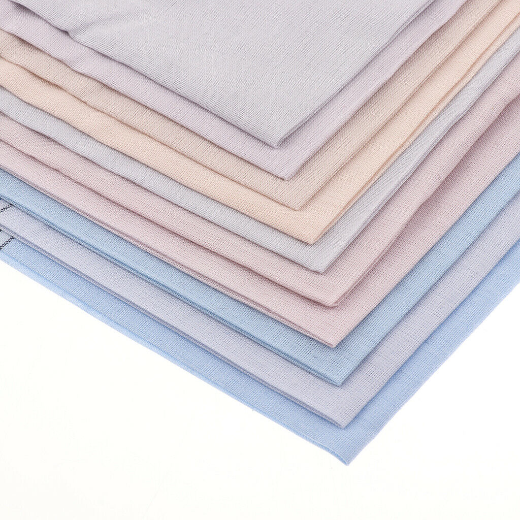 Pack of 10 Mixed Soft 100% Cotton Handkerchiefs Plaid Hankies Pocket Square