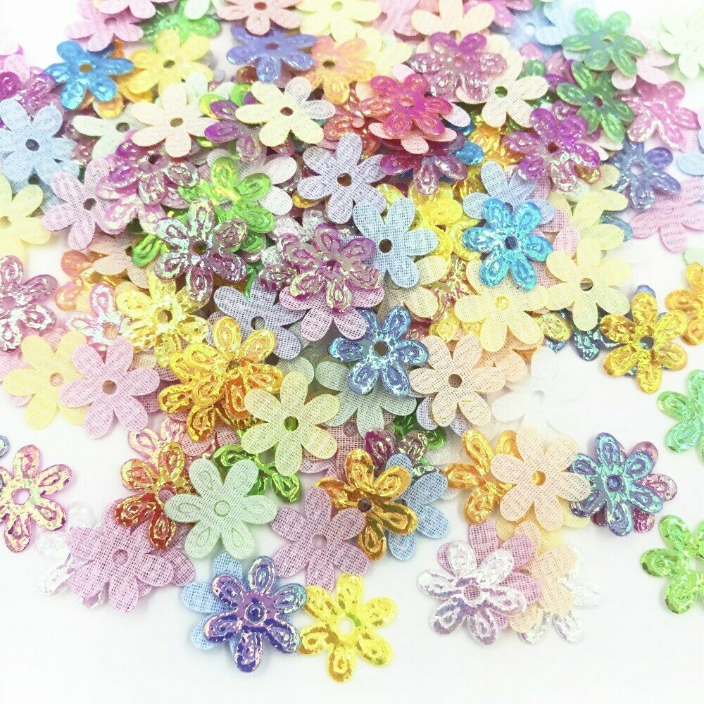 500pcs Mixed Color Flower Appliques decoration scrapbooking clothing crafts 16mm