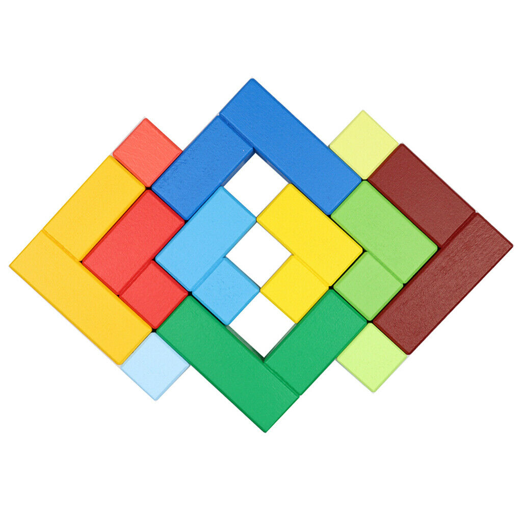 Kids Wood Cubes Building Blocks Puzzle Games Toys Learning Educationals Toys