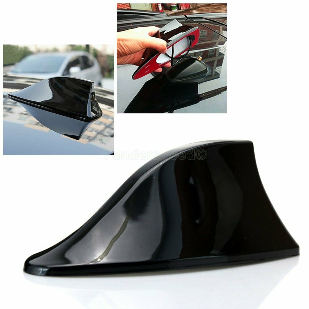 1kit Cars Shark Fin Roof Antenna Radio FM/AM Signal Decorate Aerial Color Black