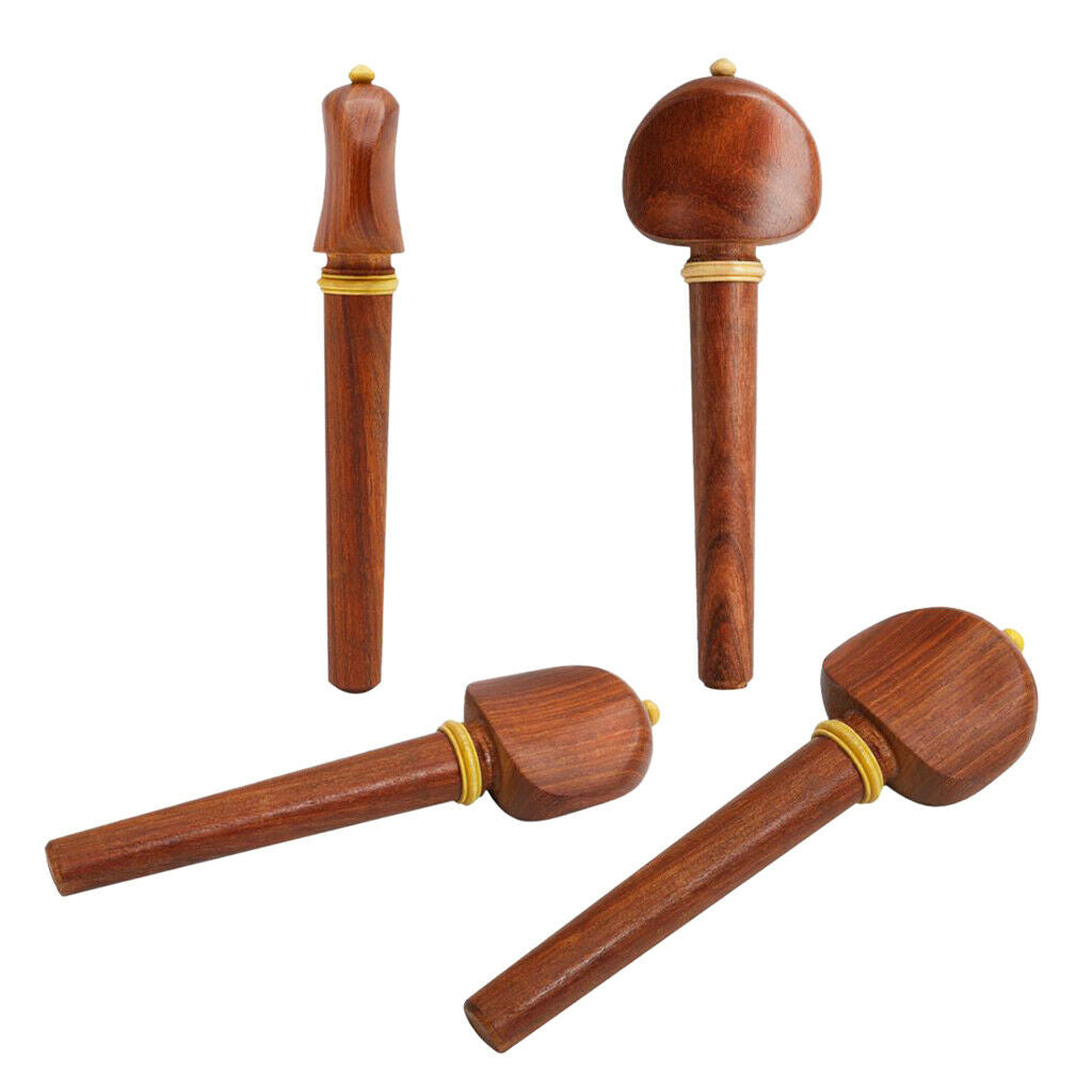 4 Pieces Stringed Instrument Cello Tuning Pegs Redwood Accessories