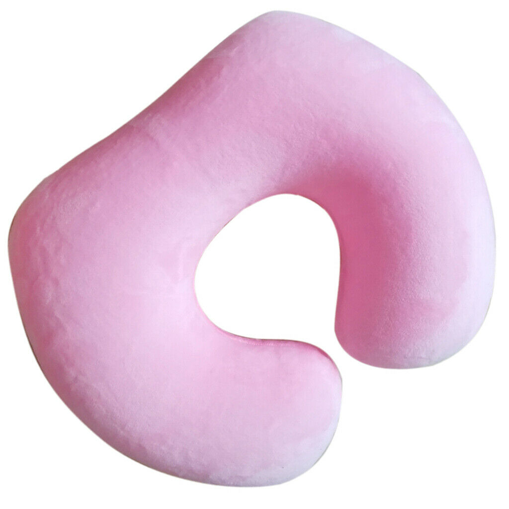 Travel Airplanes Soft Velvet Inflatable Neck Pillow For Children Pink