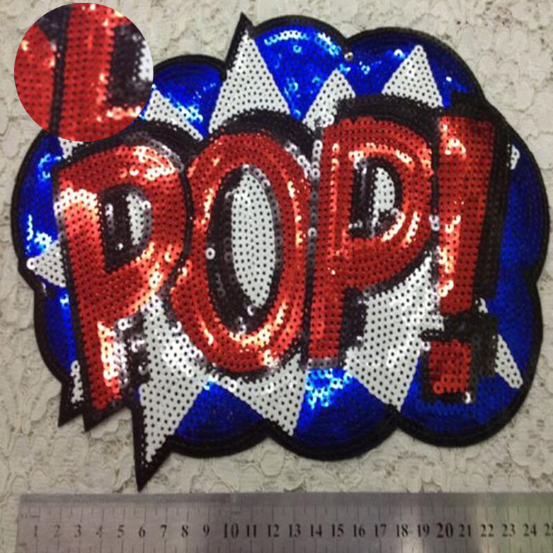 Embroidered iron on patches sequins  sequins clothing DIY Motif Appliqu.l8