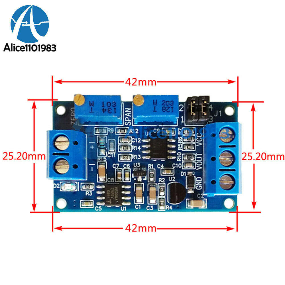 Current To Voltage 0/4-20mA To 0-3.3V 5V 10V Transmitter Signal Converter Module