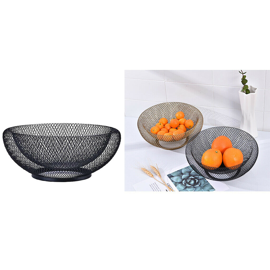 2x Fruit Serving Bowl Snacks Container Countertop Decorative Holder Black