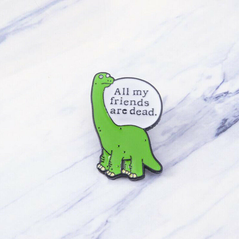 Cartoon Chic Green Dinosaur Badge Jewelry Metal Enamel Pin Brooch Cute S PT